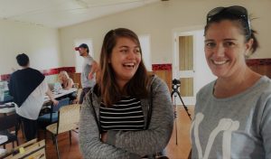 Maddy de Young of Māoriland filmmaking workshops with Maoriland founder, Libby Hakaraia