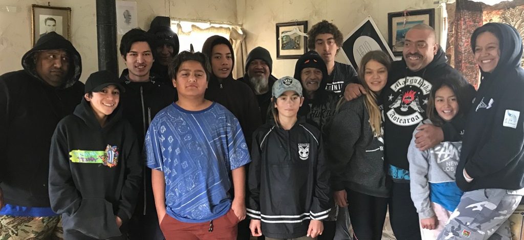 Hauraki whānau with some of the rangatahi attracted by the atmosphere of acceptance and love offered by Reuben and Fallon