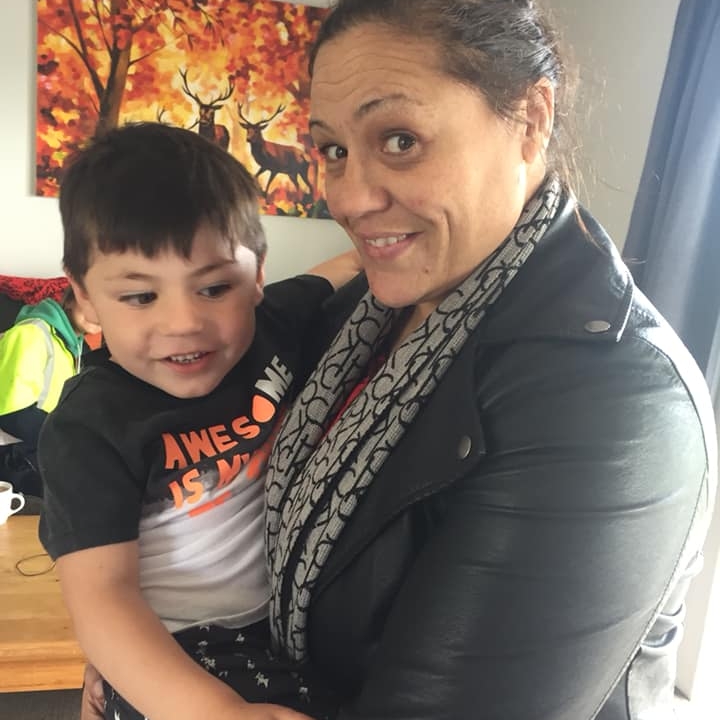 Mere Baker - E Tū Whānau kahukura with her nephew Hoani