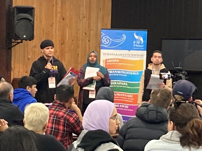 TyAaron Lenui, Naima Ali, and Rongonui-Atea Kahurangi - Masters of Ceremony at PALM 2021