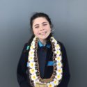 Kyllah Iosua - Rangatahi Winner of the E Tū Whānau Spoken Word Competition at a school event in 2020