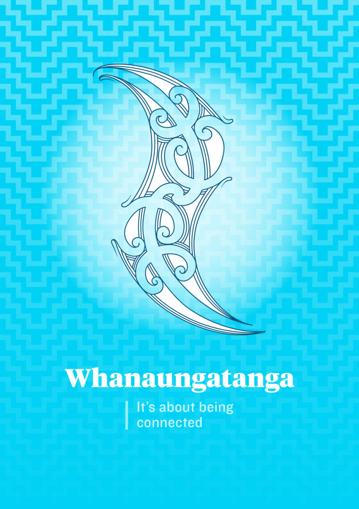 Image of the cover of the Whanaungatanga booklet - one of six which explore the E Tū Whānau values