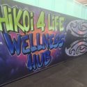 Image of a mural done in graffiti saying "Hikoi4Liife Wellness Hub"