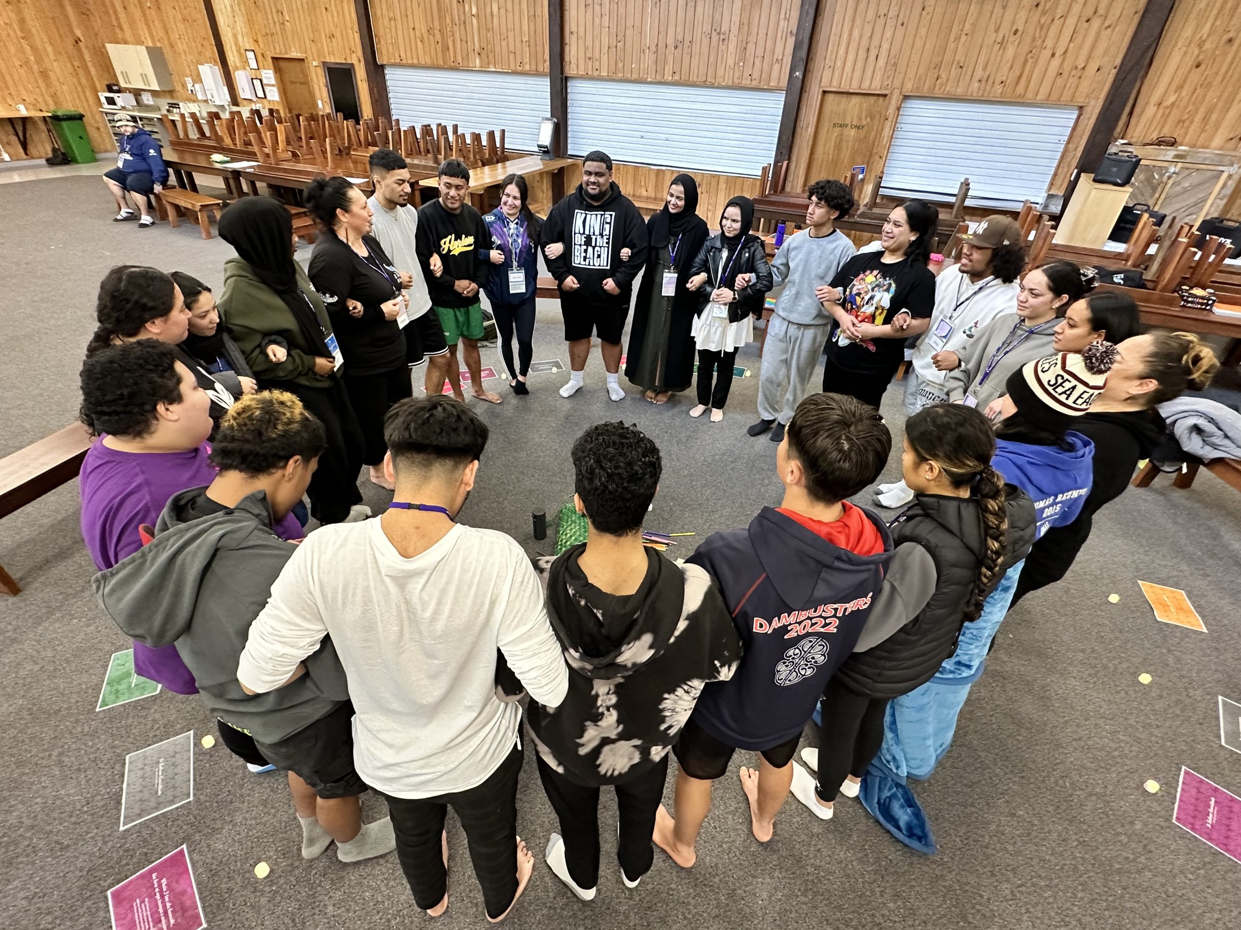 Rangatahi working together in a Taha Wairua workshop