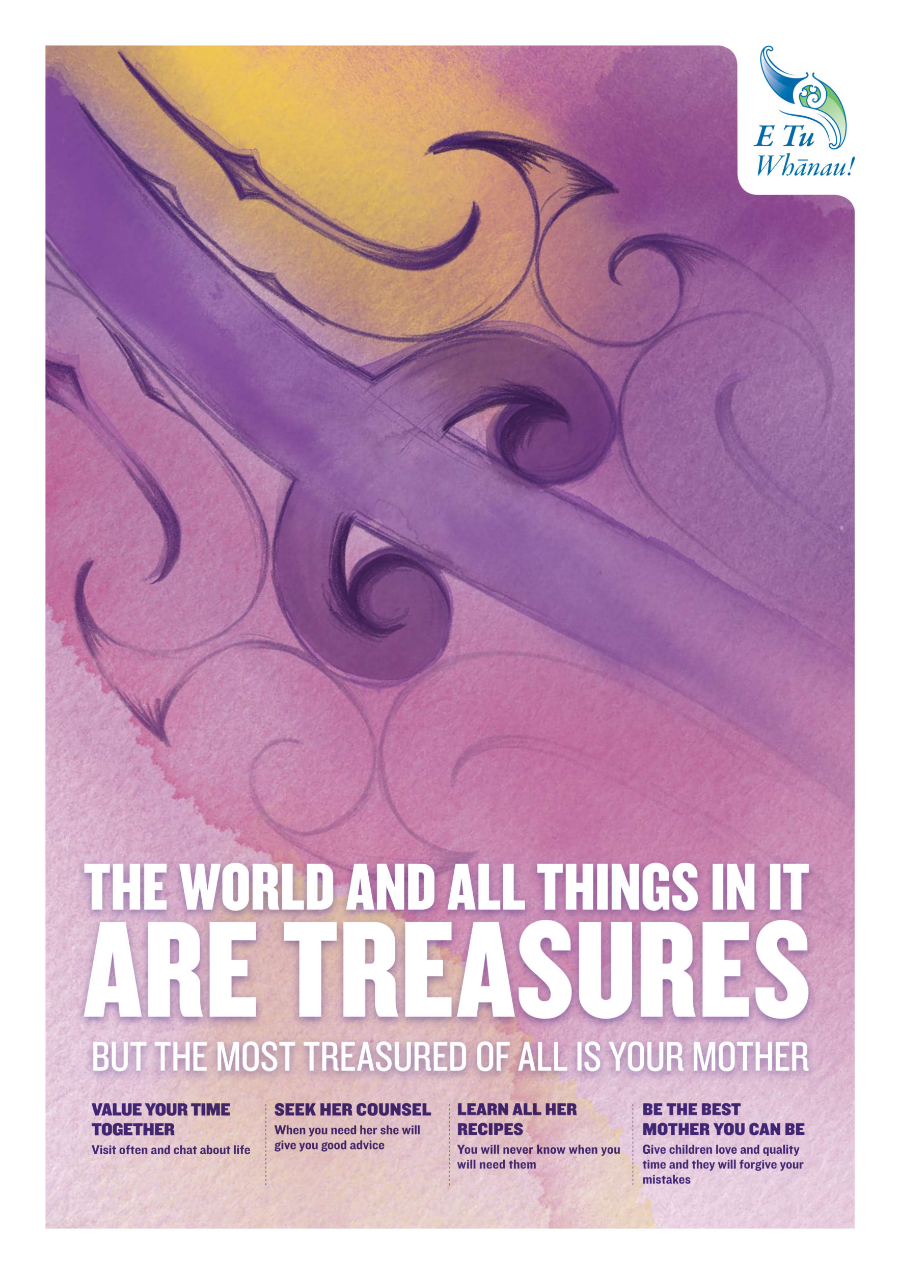 This image is of the download resources poster with the key message "The world and all things in it are treasures but the most treasured of all is your mother."