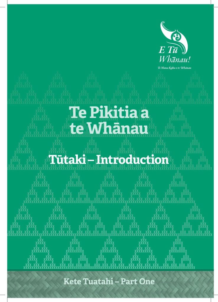 The image of the green cover of Tūtaki - Introduction, the first booklet in Te Pikitia a te Whānau.